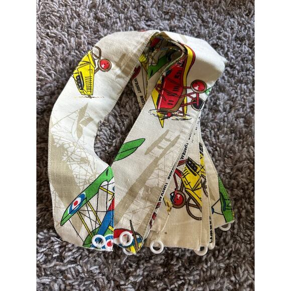 World War 1 WW1 Airplane Aircraft Canvas Curtain Panels & Valence Yellow Red - Picture 5 of 6